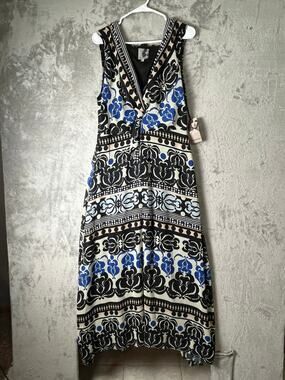 Coconinno Martine Boho Floral Sleeveless V Neck Maxi Dress Resort Chic XL New
